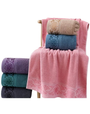 Toalla de Baño 450Gr Colores Surtidos x 6 Unds. Medida: 70 x 140 cm aprox.