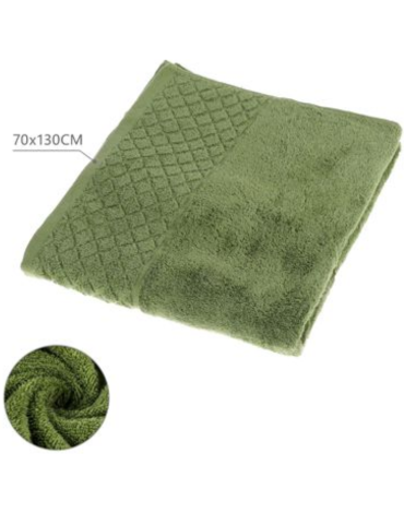 Toalla de Baño Color Verde x 6 Unds. Medida: 70 x 130 cm aprox.