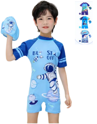 Traje de Baño con Gorro Modelos Surtidos x 12 Unds. Tallas: 4/8 - 8/12 - 12/16