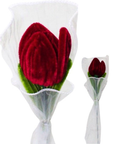 Tulipán Eterno Color Burdeo x 6 Unds. Medida: 34 x 8 cm aprox.