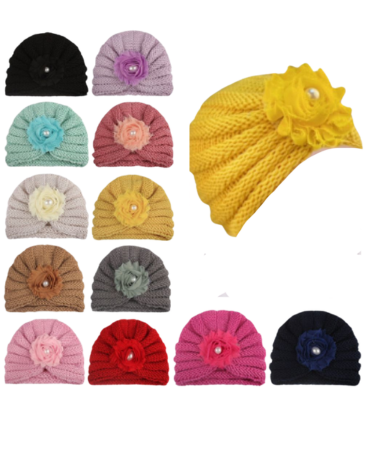 Turbante Lana de Bebe Colores Surtidos  x 12 Unds.