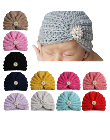 Turbante Lana de Bebe Colores Surtidos  x 12 Unds.