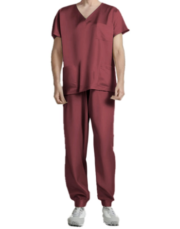 Conjunto Clínico de Hombre Color Burdeo x 24 Unds. Talla: M - L - XL - 2XL
