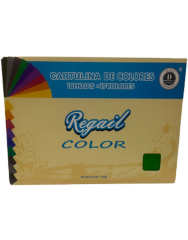 6 Carpeta Cartulina de Colores Regail (1 Set Trae: 18 Hojas)
