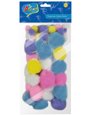 6 Set de Pompones Pastel Art & Craft (1 Set Trae: 75 PCS)