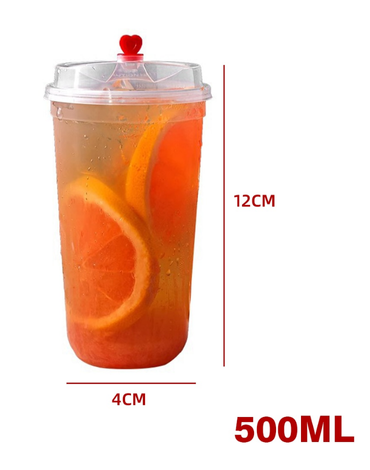 Vaso con Tapa Plástica Desechable x 100 Unds. Medidas : 12 x 4 cm aprox.