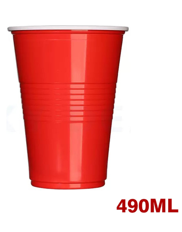 4 Pack de Vasos Desechables Plásticos. Capacidad : 490 ml (1 Pack: 50 PCS )