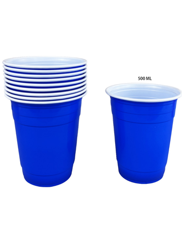 100 Pack de Vasos Desechables Plásticos. Capacidad : 500 ml (1 Pack: 10 PCS )