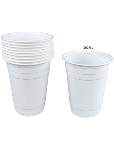 100 Pack de Vasos Desechables Plásticos. Capacidad : 500 ml (1 Pack: 10 PCS )