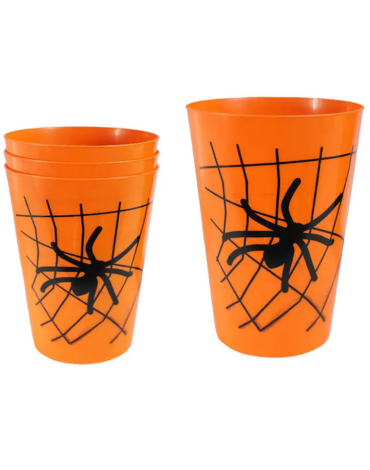 6 Set de Vasos Plasticos de Arañas (1 Set Trae 3 PCS) Medida: 13 x 9 cm aprox.