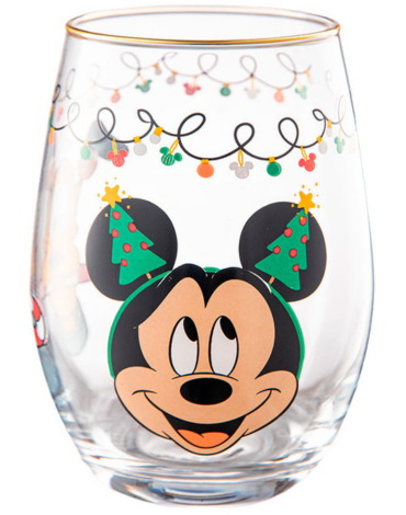 4 Set de Vasos de Vidrio Mickey (1 Set Trae 2 PCS) Medida: 550 ml aprox.