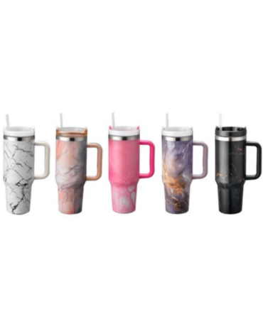 Vaso Térmico con Bombilla Colores Surtidos x 4 Unds. Medida: 1200 ml aprox.