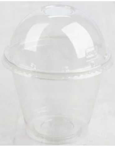4 Paquete de Vaso Pet con Tapa Domo 9 Oz (1 Paquete Trae 50 PCS)