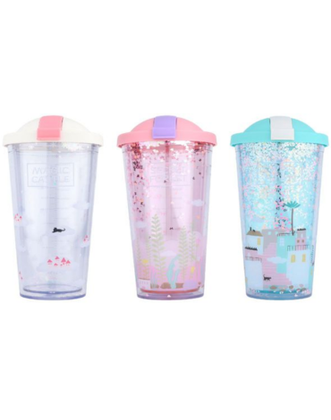 Vaso Infantil con Tapa Modelos Surtidos x 12 Unds. Medida: 450 ml aprox.