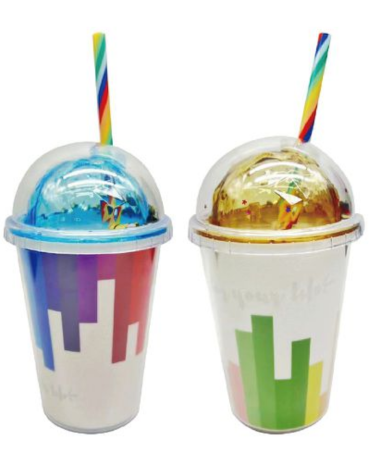 Vaso con Bombilla Modelos Surtidos x 12 Unds. Medida: 350 ml aprox.