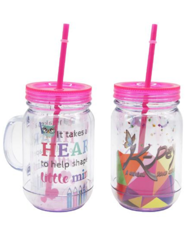 Vaso con Bombilla Modelos Surtidos x 12 Unds. Medida: 550 ml aprox.