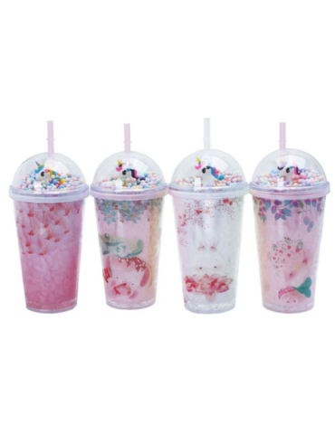 Vaso Unicornio con Bombilla Modelos Surtidos x 12 Unds. Medida: 450 ml aprox.