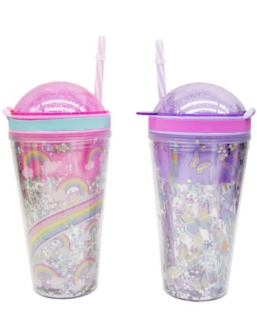 Vaso con Bombilla Modelos Surtidos x 12 Unds. Medida: 450 ml aprox.