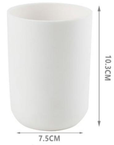 Vaso Porta Cepillo Color Unico x 12 Unds. Medida: 10.3 x 7.5 cm aprox.