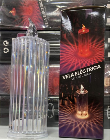 Vela Led  Acrílica  con Pila  x 12 Unds. Medida : 5 x 16  cm aprox