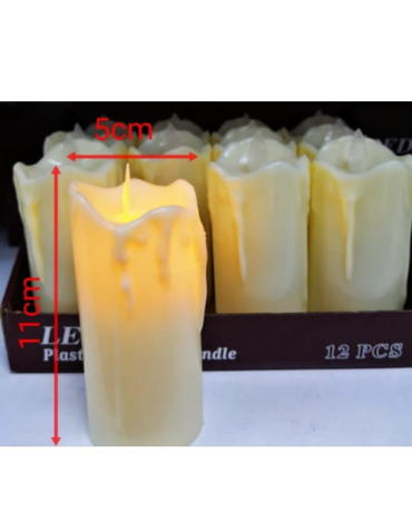Vela Led  Color Blanco x 12 Unds. Medida : 5*11 cm aprox
