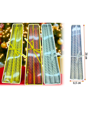 6 Set de Velas de Navidad Colores Surtidos (1 Set trae: 3 PCS) Medidas : 6.5 x 26 cm aprox.