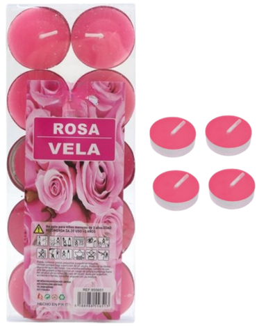 12 Set de Velas Flotantes Rosa (1 Set Trae 10 PCS)
