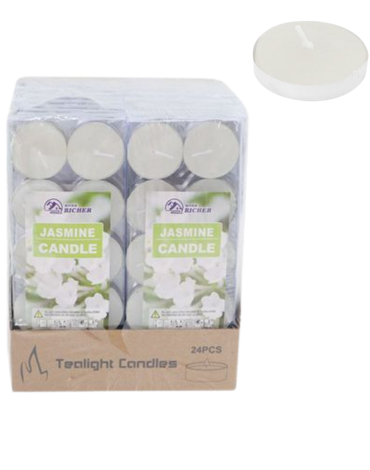 24 Set de Velas Flotantes Jasmine (1 Set Trae 10 PCS)