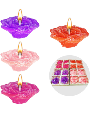 6 Set de Velas Rosa (1 Set Trae 4 PCS) Medida: 5 cm aprox