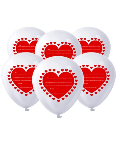 12 Set Globos de Látex con Corazones (1 Set Trae: 6 PCS)
