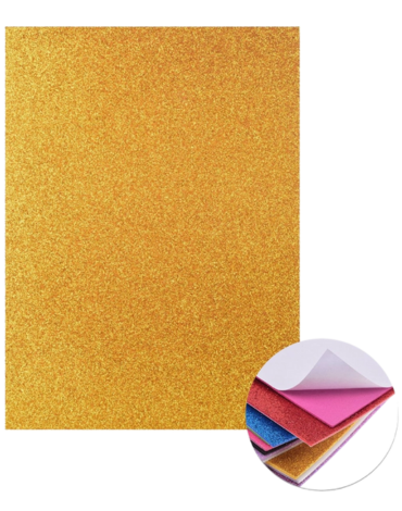 6 Set de Goma Eva Glitters Autoadhesiva (1 Set Trae 6 PCS) Medida: 20 x 30 cm aprox.