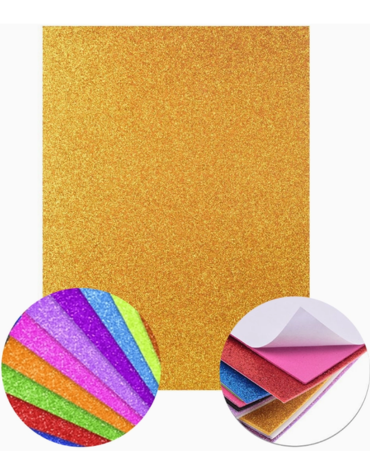 6 Set de Goma Eva Glitters Autoadhesiva Multicolor (1 Set Trae 6 PCS) Medida: 20 x 30 cm aprox.