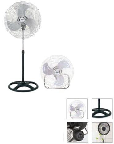Ventilador De 3 Aspas Metálica Pedestal, Pared  x 2  Unds.Medida:1.30 cm aprox.