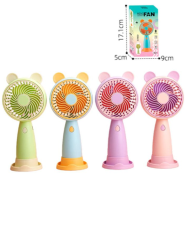 Ventilador de Mano con Orejitas Colores Surtidos x 4 Unds.
