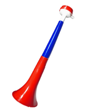 Vuvuzela Tricolor Doble Fiestas Patrias x 12 Unds.Medida: 35 cm aprox