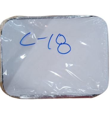 Bandeja de Aluminio C-18 c/ tapa de Cartón x100 Unds.Medidas:15 x 11 x 4cm aprox