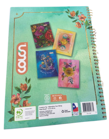 Cuaderno Colon  3 Materias 7 MM de 150 Hojas Tapa Dura  x 4 Unds.