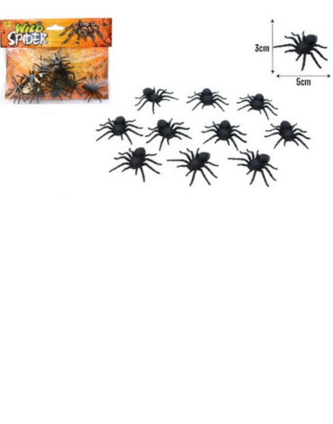 12 Set de Mini Arañas Halloween (1 Set Trae : 10  PCS) Medida: 3 x 3 cm aprox.