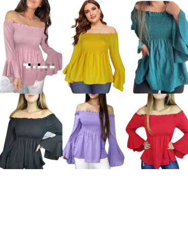 Polera de Dama Elasticada x 4 Unds Talla: Estándar
