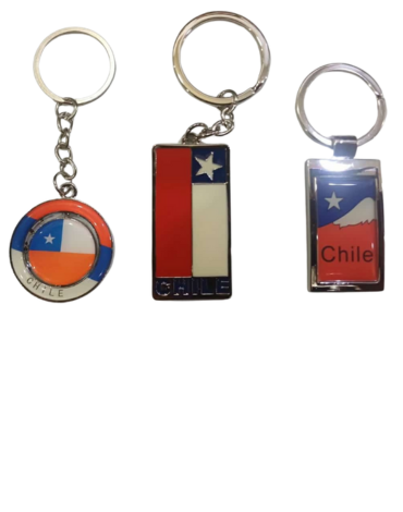 Llavero de Chapa Chile Modelos Surtidos x 12 Unds.