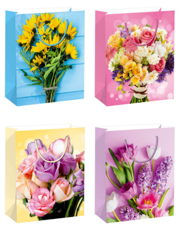 Bolsa de Regalo Flores  x 24 Unds. Medida: 26 x 10 x 32 cm aprox