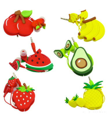 Audífonos para Niños Modelos Surtidos de Frutas  x 10 Unds.Medida: Largo de Cable 1.00 cm aprox