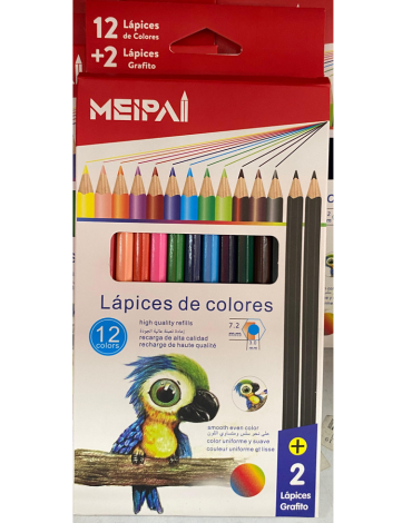 12 Cajas de Lápices de Colores (1 Caja Trae :14 Pcs)