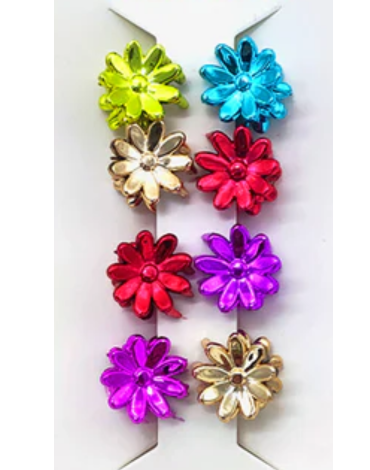 12 Set  de Pinche Flor de Metal. Medidas: 1 cm aprox(1 Set Trae :8  PCS)