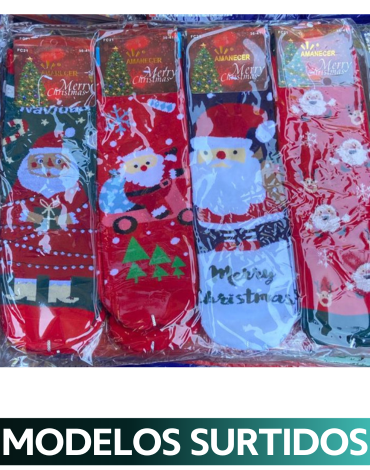 Calcetas Navideñas x 12 Pares.Tallas : 36 al 41
