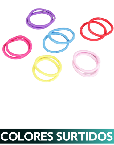12 Set Colet Elástico Grueso Colores Surtidos