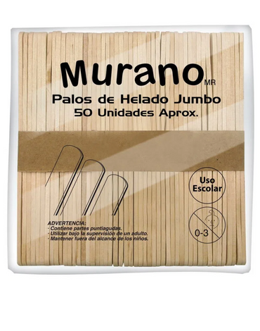 10 Set Palos De Helados Madera Natural (1 Set Trae 50 PCS)