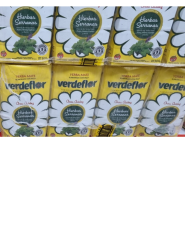 Yerba Mate Verde Flor Hierba Serranas 500g x 12 Unds.