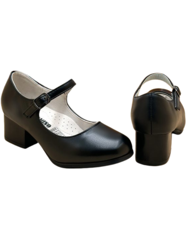 Zapatos de Cueca Opaco Color Negro x 16 Pares. Talla: 24 al 29