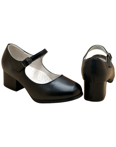 Zapatos de Cueca Opaco Color Negro x 16 Pares. Talla: 30 al 35